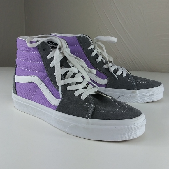 purple and gray vans